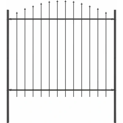 Image of vidaXL Garden Fence with Hoop Top Grey 1.7x1.5 m Steel