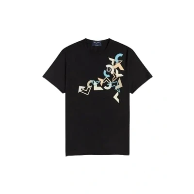 Image of Fred Perry Mens Arrow Print 100% Cotton T Shirt in Gunmetal Grey Size Medium