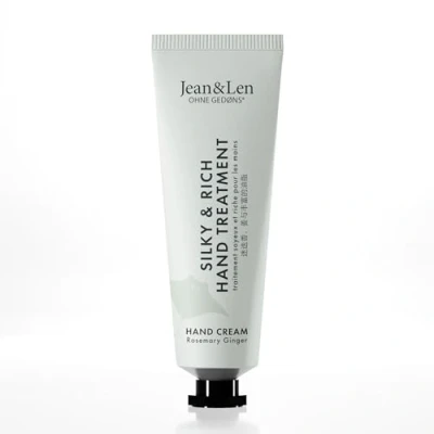 Image of Jean &amp; Len Mini Silky Rich Treatment Rosemary Ginger, 100% Recyclable Aluminium Tube (without Lid), Practical Travel Size, Provides Soft Hands, Hand Cream, Parabens Silicones, Vegan, 30 ml