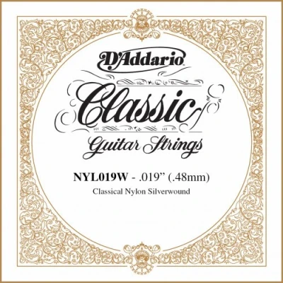 Image of D&#039;Addario .019 Silver Plated Copper Single String for Classical Guitar