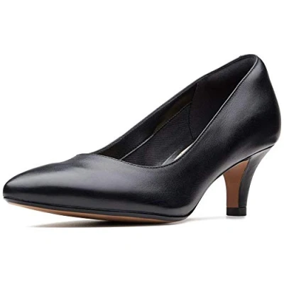 Image of Clarks Women&#039;s Linvale Jerica Pumps, Black Leather, 9 UK