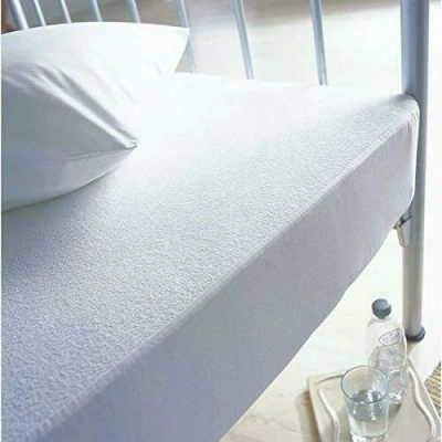 Image of Waterproof Terry Towelling Mattress Protectors Super Soft Cosy Hypo Allergenic Breathable Non Noisy Fitted Style (4FT Small Double) White