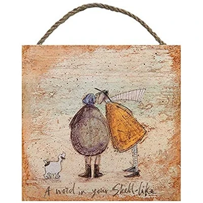 Image of Sam Toft EMB10793 A Word in Your Shell Like Wooden Wall Art, Multi Colour, 20 x cm