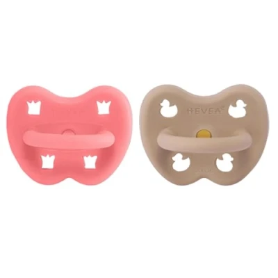 Image of HEVEA Natural Rubber Dummy Pacifier Orthodontic 3 36 Months Hygienic One Piece Design for Newborns to Toddlers, BPA Free, Soft &amp; Durable 2 Pack (Samsø)