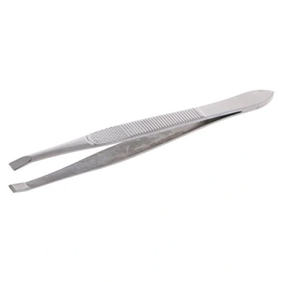 Image of Professional Stainless Steel Eyebrow Hair Removal Tweezer Flat Tip Tool New