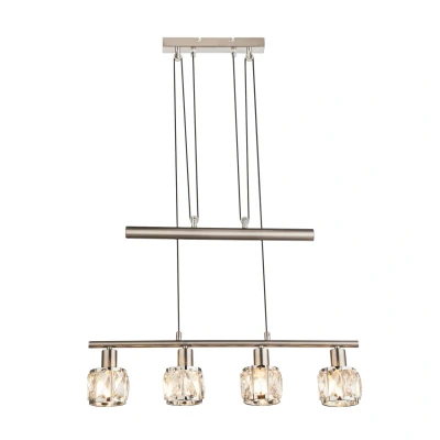 Image of Kris Bar Pendant Ceiling Light Nickel Matt 4x E14