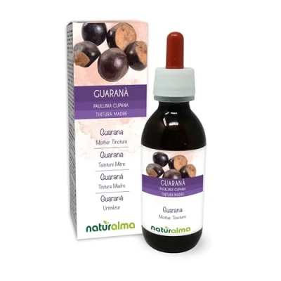 Image of Guarana (Paullinia cupana) Seeds Alcohol Free Mother Tincture Naturalma Liquid Extract Drops 120 ml Food Supplement Vegan