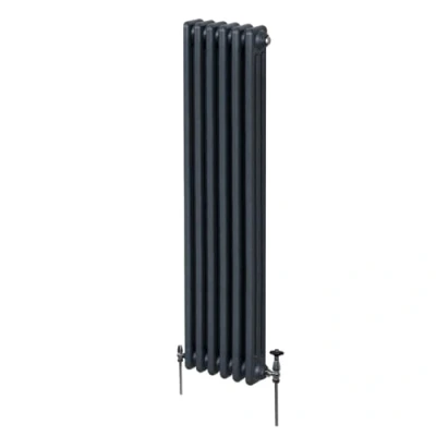 Image of Traditional 3 Column Radiator 1800mm x 292mm Modern Central Heating Heater Matt Anthracite Grey Carbon Steel Vertical Wall Mounted Kitchen Living Room Bathroom Cleaning Brush Fixing Kit &amp; Brackets