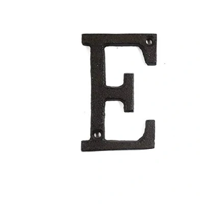 Image of ausuky Cast Iron Retro Metal Alphabet Letters Numbers Sign Address Door Cafe Wall Decor A to Z,0 9 (E)