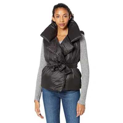 Image of Norma Kamali Women&#039;s Sleeveless Sleeping Bag Vest, Black, XS S