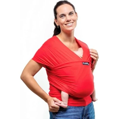 Image of CuddleBug Baby Sling Carrier for Newborns Infant Wrap Newborn to Toddler up 36 lbs Lightweight &amp; Hands Free (Red)