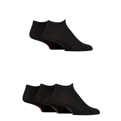 Image of Mens 5 Pair SOCKSHOP Regenerated Eco Cotton Plain Trainer Socks Black 7 11