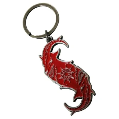 Image of Rock Off officially licensed products Slipknot Red Goat S Band Logo Keyring Keychain One Size