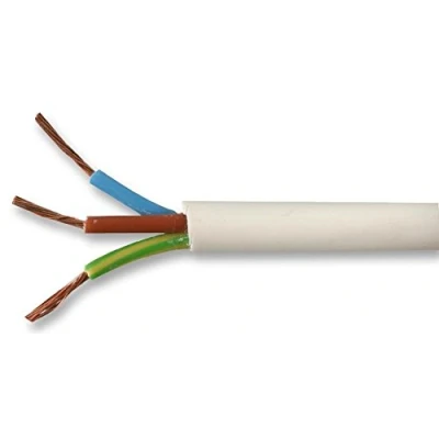 Image of Pro Elec PEL01044 0.50 mm2 2183Y 3 Core mains Cable, 3A, White, 50 m