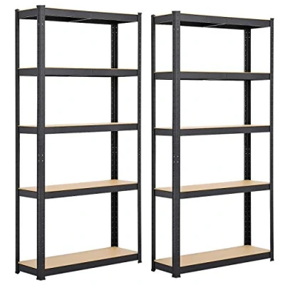 Image of Yaheetech 2PCS Heavy Duty 5 Tier Garage Shelving Units Metal Storage Shelves Shed Utility Rack, 90 x 30 180cm, 175KG Per Shelf, Black