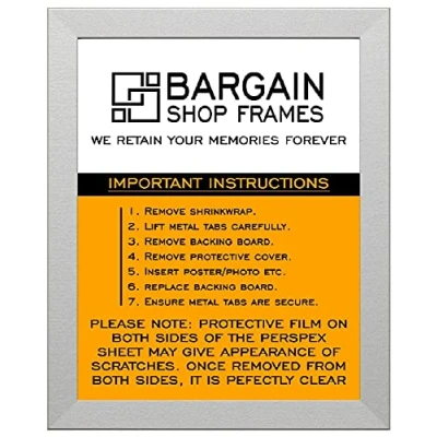 Image of Bargain Shop Az MODERN STYLE SOLID WOODEN EFFECT PICTURE FRAMES PHOTO POSTER READY TO HANG OR STAND (30cm x 40cm, SILVER)