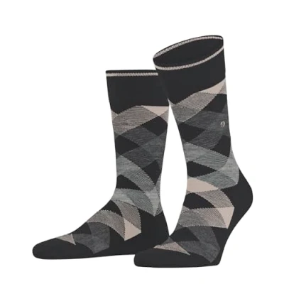 Image of Burlington Men&#039;s Newcastle M SO Wool Patterned 1 Pair Socks, Black (Black 3003), 6.5 11