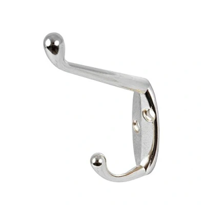 Image of SINGLE HAT AND ROBE COAT HANGER CLOTHES HOOK CHROME CP + SCREWS ( pack of 4 )