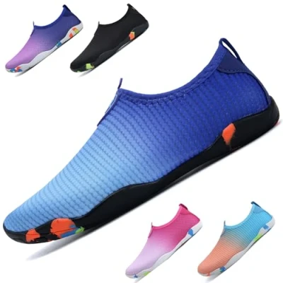 Image of WateLves Beach Swimming Water Shoes Men Women Swim Aqua Barefoot Yoga Surf Quick Drying Lightweight Unisex (Blue 11)