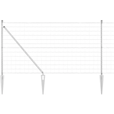 Image of vidaXL Euro Fence with 7 Spike Posts 1x10 m Galvanised Steel