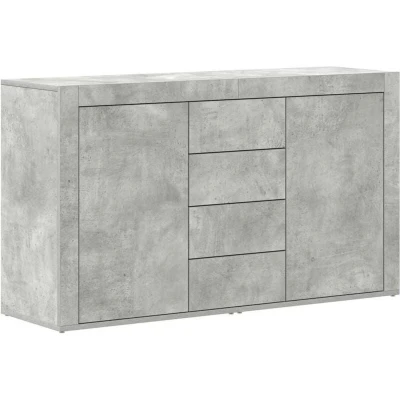 Image of vidaXL Sideboard Concrete Grey Engineered Wood 120 x 36 69 cm Storage