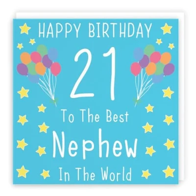 Image of Hunts England Nephew 21st Birthday Card Happy 21 To The Best In World Iconic Collection