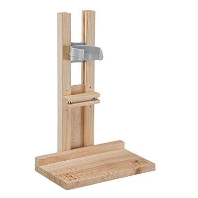 Image of Ferplast Water Dispenser Holder, for Rabbit Bottles 300 cc and 600 cc, Wooden Stand, Guinea Pig
