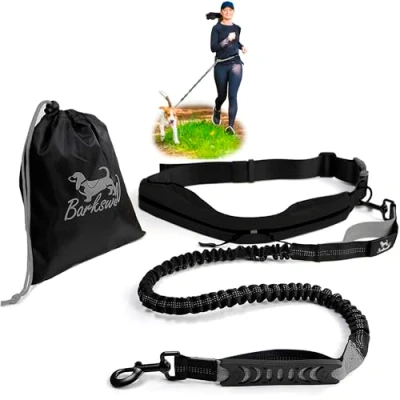 Image of Barkswell Hands Free Dog Lead Running with Waist Belt Strong Bungee Walking Comfortable Belt/Waist for
