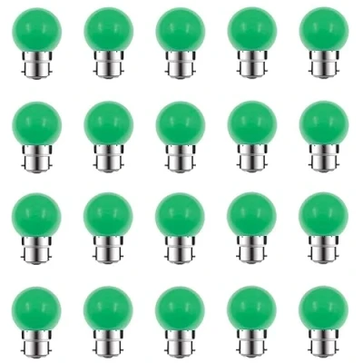 Image of ZFQ 20 Pack B22 Bayonet Colored LED Light Bulbs 2W G45 Golf Ball Mini Globe Bulb Lighting Bulbs,Green for Outdoor Indoor String Patio Garden Party Christmas, Tree, Fairy Night Lights