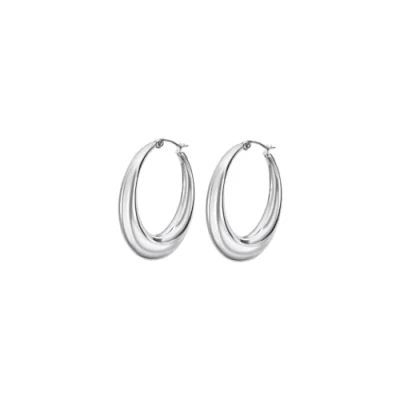 Image of Lotus Style LS2177 4/1 Hoop Earrings one size silver