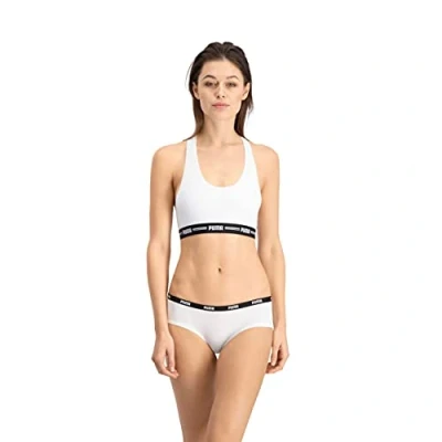 Image of PUMA Women&#039;s Hipster, White/White, M (Pack of 2)