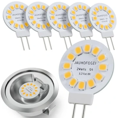 Image of G4 LED Bulbs Warm White 2700K 2W equivalent to JC 12V 20W Halogen Capsule Light Bulb 2 Pin Base Mini 12 Volt 20 Watt for Cooker Hood Extractor Oven Lamp 20w/12v Bipin 6 Pack