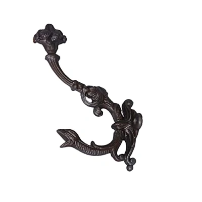 Image of HomeHarmony® Antique Style Cast Iron Wall Mounted Coat Hooks Serpent Gargoyle Design (1630)
