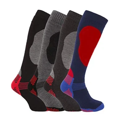 Image of i Smalls 4 Pairs Mens Long Hose High Performance Ski Socks EUR (39 45) UK (6 11) Assorted
