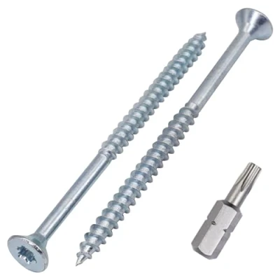 Image of SKIR&#039;CO (100 pcs) Zinc Plated Steel Wood Screws 4.5 x 70 mm, Torx Countersunk Head Screws, Chipboard Partially Threaded