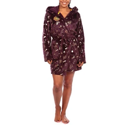 Image of Harry Potter Womens Dressing Gown Purple Size Large