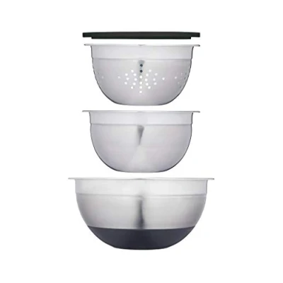 Image of MasterClass Mixing Bowl Set Smart Space Stainless Steel 3 Piece