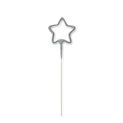 Image of Unique Party 37413 Glitz Silver Star Shaped Sparkler Candle