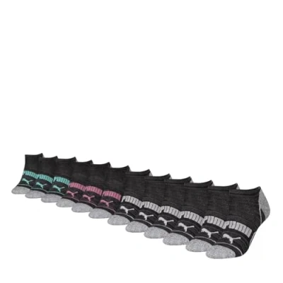 Image of PUMA Women&#039;s No Show Socks Repreve 12 Pack Multipack (UK, Numeric, 2.5, 5, Regular, 12, Black)