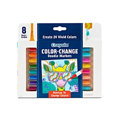 Image of Crayola Color Changing Markers (8ct), No Bleed for Adult Coloring, Dual Sided Marker Set, Cool Art Supplies, Gift Teens