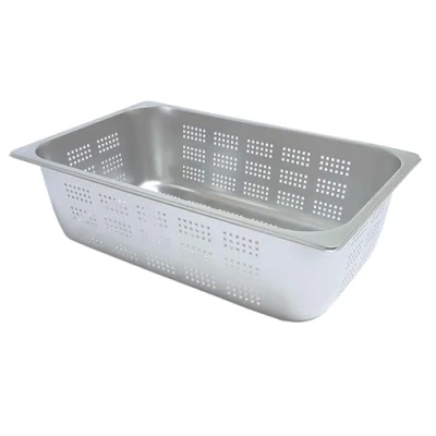 Image of Perforated Gastronorm 1/1 150mm Pan Stainless Steel Combi Oven Steamer Tray Bain Marie