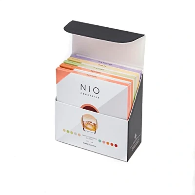 Image of NIO Cocktails Gin Lovers Box, 5 x 10 cl Pre Mixed, Ready to Serve Tanqueray Drinks (2 Negronis, 1 Gimlet, Sour and Proved), Gift Pack, 50