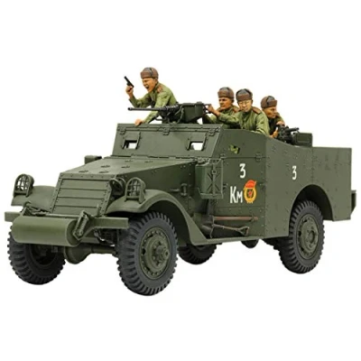 Image of Tamiya TAM35363 1/35 Military 35363 1:35 US M3A1 Scout Car Model Construction Plastic Kit, Unvarnished, Small
