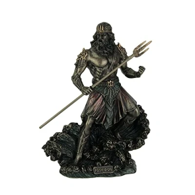 Image of Veronese Metallic Bronze Finish Greek God Poseidon Statue