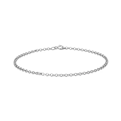 Image of Carissima Gold Women&#039;s 9ct White 065 Round Belcher Bracelet 18cm/7&#039;&#039;