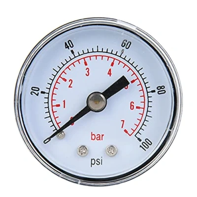 Image of Mechanical Pressure Gauge 1/8inch BSPT Back Connection Manometer for Air Oil Water Measurement (0 100psi,0 7bar)