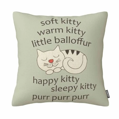 Image of GSRONY Cat Throw Pillow Covers Cartoon Funny Sleep Cushion Case Home Decor Pillowcase 18x18 Inches