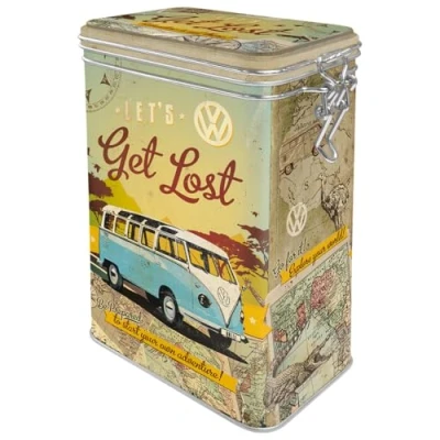 Image of Nostalgic Art Bulli Let&#039;s Get Lost VW Bus Gift Idea, Large Coffee Tin, Multicolor, 1.3 l