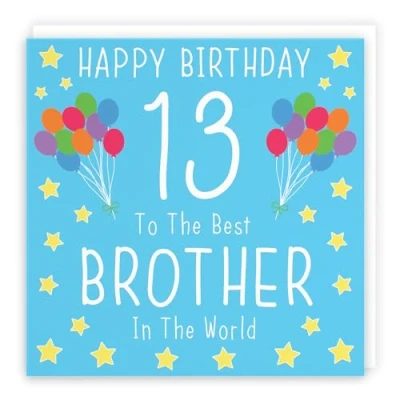 Image of Hunts England Brother 13th Birthday Card Happy 13 To The Best In World Iconic Collection Fun