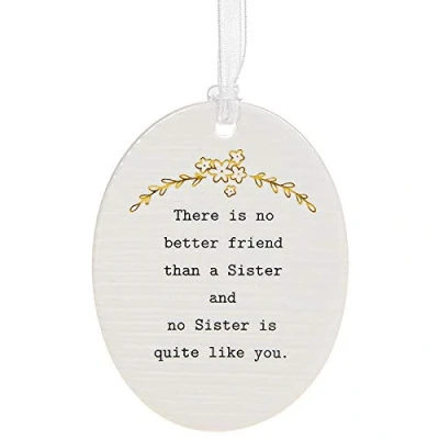 Image of Shudehill Giftware There Is No Better Friend Than A Sister Small Oval Ceramic Plaque